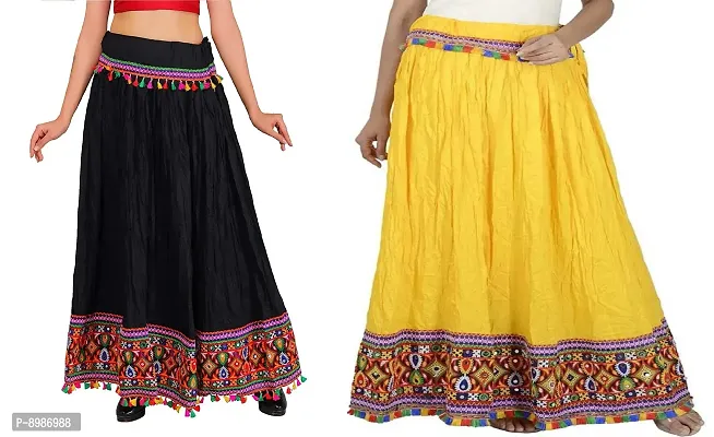 Sangria Women Mustard Yellow & Brown Ethnic Print Flared Maxi Skirt -  Absolutely Desi